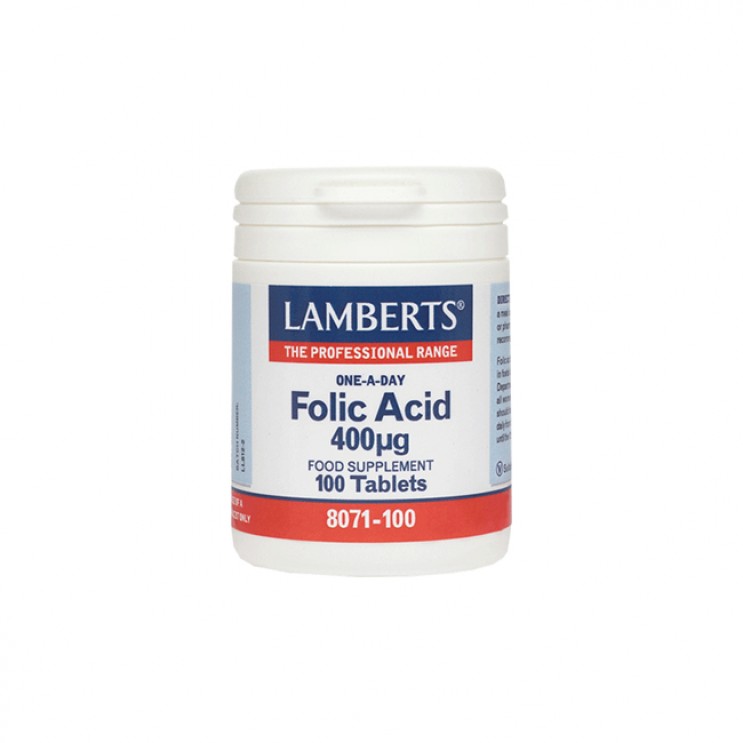 Lamberts Folic Acid 400mcg 100tabs | Συμπλήρωμα Διατροφής Φυλλικό Οξύ  ΒΙΤΑΜΙΝΕΣ